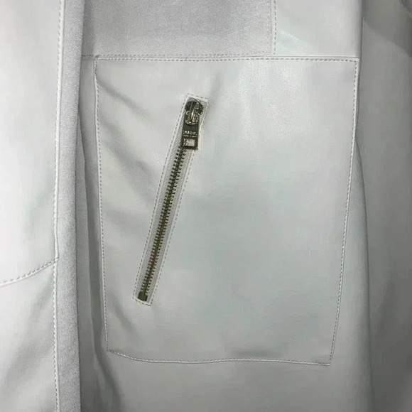 Andrew Marc Faux Leather & Knit Drape Front Jacket​​ - Picture 7 of 11